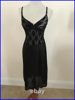 Christian Dior Vintage intimates Slip black dress underwire bra top lingerie