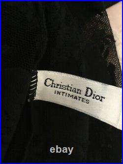 Christian Dior Vintage intimates Slip black dress underwire bra top lingerie
