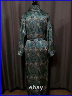 Christian Dior Women's/Men's Vintage Blue Paisley Boho Chic Print Robe One Size