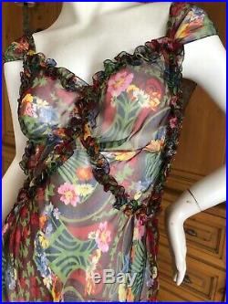 Christian Dior by John Galliano 2001 Art Nouveau Print Silk Dress & Slip