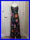 Claire Sandra By Lucie Ann Rare Vtg Multicolor Floral Lace Slip Dress