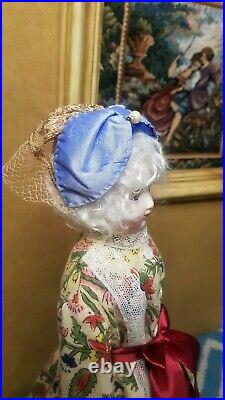 Cotton Morning Gown, Half slip and hat for a 15 French Fashion Doll Huret