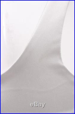 D&G DOLCE & GABBANA VTG Silver Grey Stretch Satin Sleeveless Slip Dress 40/4