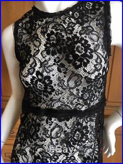 D&G Dolce & Gabbana Vintage Sheer Black Lace Dress with Slip