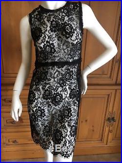 D&G Dolce & Gabbana Vintage Sheer Black Lace Dress with Slip