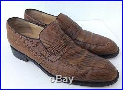 DAVIDS Mens Vintage Exotic Sharkskin Unique Slip On Loafers Shoes Sz 10.5 B