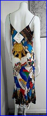DIANE FREIS DEADSTOCK $690 Vintage 1990s BRITISH/NAUTICAL Resort Slip Dress M/L