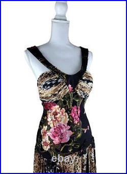 DIANE FREIS Womens Vintage 90s Y2K Silk Dress Salsa Festive Asymmetrical 10