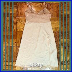 DIOR Vintage 60s Sheer Monogram Tan Slip Dress Nightgown Rare Medium Large 38