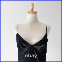 DOLCE & GABBANA Vintage Black V Neck Silk Cami Slip Midi Dress
