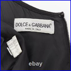 DOLCE GABBANA Vintage black acetate viscose minimal slip dress IT42 M
