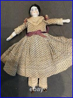 DOLL with FABULOUS DRESS SLIP PANTALOONS 7 Antique China Head Dollhouse Germany