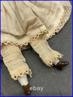 DOLL with FABULOUS DRESS SLIP PANTALOONS 7 Antique China Head Dollhouse Germany