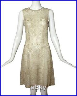 DRIES VAN NOTEN-1990s Printed Silk Mesh Dress, Size-4