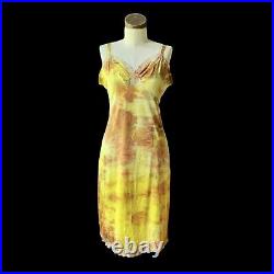 DYED PETALS Vintage Hand Botanically Dyed Tie-Dyed Slip Dress L/XL 40