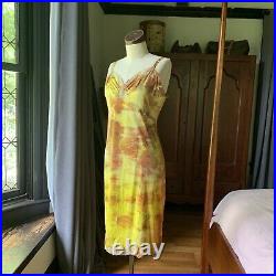 DYED PETALS Vintage Hand Botanically Dyed Tie-Dyed Slip Dress L/XL 40