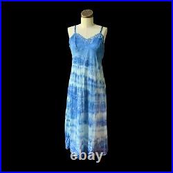 DYED PETALS Vintage Hand Botanically Dyed Tie-Dyed Slip Dress M/L 38