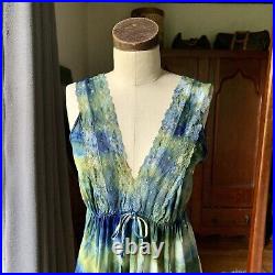 DYED PETALS Vintage Hand Botanically Dyed Tie-Dyed Slip Dress S/M 36