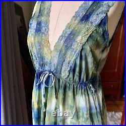 DYED PETALS Vintage Hand Botanically Dyed Tie-Dyed Slip Dress S/M 36