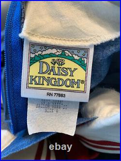 Daisy Kingdom Vintage Factory Made Sailor Bear Blue Puff Sleeves/Slip Size 4
