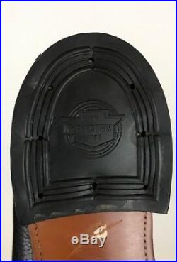 Deadstock NOS 1969 Vintage Florsheim Chevron Black Dolce Calf Slip Ons 8D