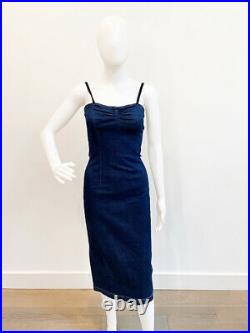 Designer D&G Dolce & Gabbana VTG Early 2000s Denim Slip Women's Dress