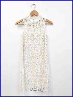 Designer VTG Crochet Lace 60s White Stunning Women's Dress Plus Scanlan Slip