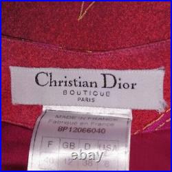 Dior Vintage Silk Floral Printed Bias Cut Dress Size 40 By John Galliano 1998