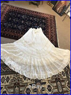 Divine! Edwardian Silk Lace Petticoat True Vintage Antique Skirt Dress Bohemian