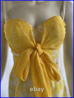 Dolce And Gabbana D&G Yellow Silk Vintage Lingerie Corset Slip Dress