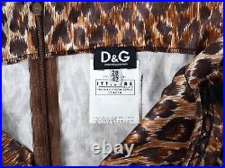 Dolce & Gabbana DG Vintage Womens Leopard Print Slip Wiggle Dress Size 42 S
