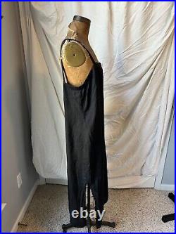 Donna Ricco Long Black Slip Dress Side Slits Size 14