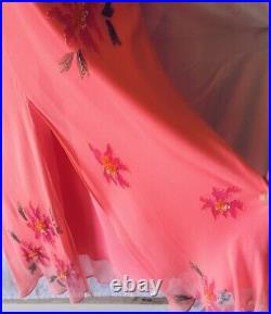 Dress Lillie Rubin, rose coral color, 100% silk, size 14