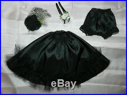 Dress of Vintage Black Polished Cotton with Hat Purse Slip Panties for Cissy