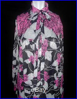 Emilio Pucci For Formfit Rogers Epfr Vtg Floral Print Full Length Slip Dress 6-8