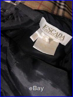ESCADA Margaretha Ley Vintage Black Logo Slip Strap Fitted Dress S M UK10-12