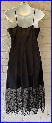 EVIVVA EYE-FUL VTG 1950s Nylon Slip Dress Embroidery Sheer Nightgown 36 Floral