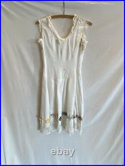 Edwardian Antique Corset Cover Lace Slip Gown Cotton Dress
