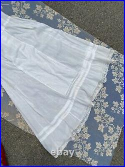 Edwardian Antique CorsetCover Lace Slip Gown Cotton Dress
