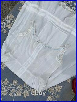 Edwardian Antique CorsetCover Lace Slip Gown Cotton Dress