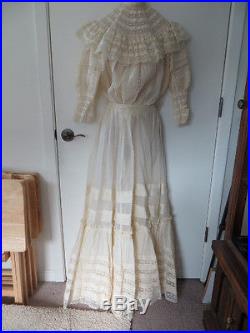 Edwardian Wedding Ensemble, (2 Pieces, Blouse and Skirt), Slip, and Purse