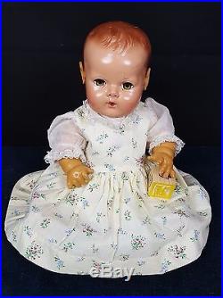 Effanbee 15 Dy-Dee Baby 50's Vintage Doll Vintage Dress Bonnet Slip Undies CUTE