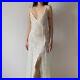 Elegant Claire Pettibone Pastel Green Lace Semi-Sheer Slip Gown (Medium)