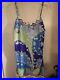 Emilio Pucci 60s Blue and Nylon Tricot Jersey Slip Dress Size M