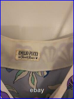 Emilio Pucci 60s Blue and Nylon Tricot Jersey Slip Dress Size M