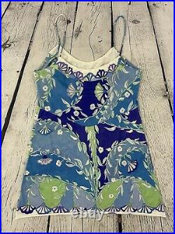 Emilio Pucci 60s Vintage Formfit Rogers Signature Printed Slip Dress Sz 36