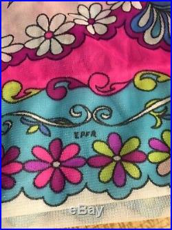 Emilio Pucci For Formfit Rogers Vintage Lingerie Maxi Floral Dress Slip SZ. L
