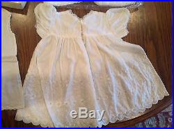 Estate Vintage Baby Embroidered Christening DRess Slip NOS Belgium SHawl White