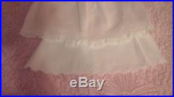 Estate Vintage Feltman Bros 1940's Newborn Dress & Slip Pink Delicate Embroidery