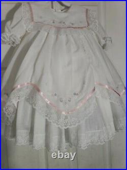 Ester Will'beth Baby Girls White Vintage Smocked Floral Lace Full Slip Dress 2t